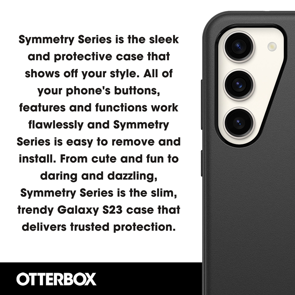 OtterBox Symmetry Shockproof Case for Samsung Galaxy S23 - Black