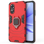 Slim Armour Tough Shockproof Case / Metal Ring Holder for Oppo A17 - Red