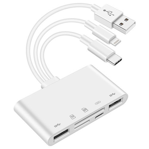 (5-in-1) Lightning / Type-C / USB 3.0 OTG / Card Reader / Charging Adapter