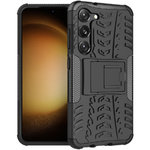 Dual Layer Rugged Shockproof Case & Stand for Samsung Galaxy S23 - Black