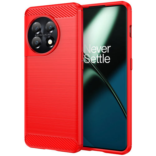 Flexi Slim Carbon Fibre Case for OnePlus 11 - Brushed Red