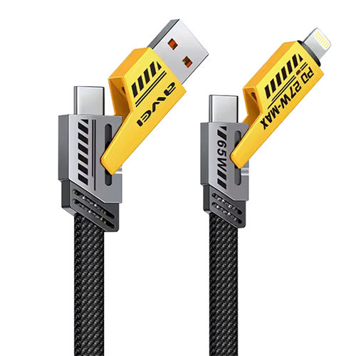 Awei (4-in-1) Detachable (65W) USB PD / Type-C / Lightning / Data Charging Cable (1m)