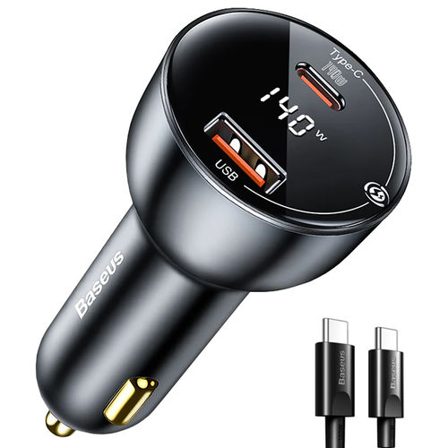 Baseus (140W) USB PD 3.1 (Type-C Cable) Car Charger for Phone / Tablet / Laptop
