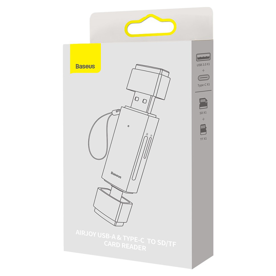 Baseus AirJoy (2-in-1) OTG Type-C / USB 3.0 (Dual Slot) SD Card Reader for Phone / Tablet