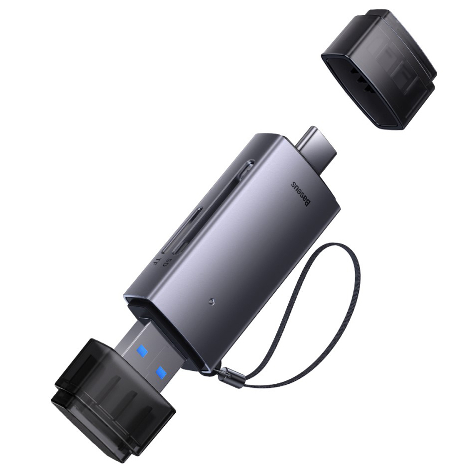 Baseus AirJoy (2-in-1) OTG Type-C / USB 3.0 (Dual Slot) SD Card Reader for Phone / Tablet