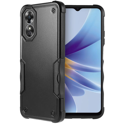 Heavy Duty Drop Defender Shockproof Case for Oppo A17 (Black)