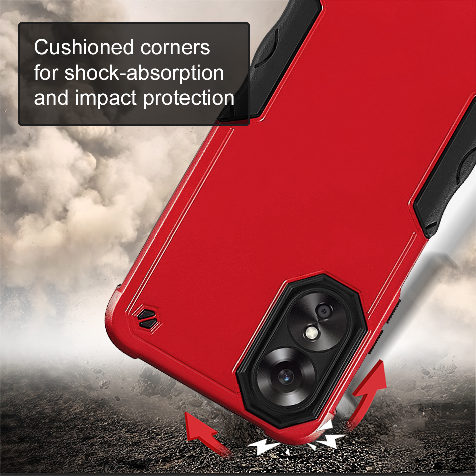 Heavy Duty Shockproof Case for Oppo A17 (Red)