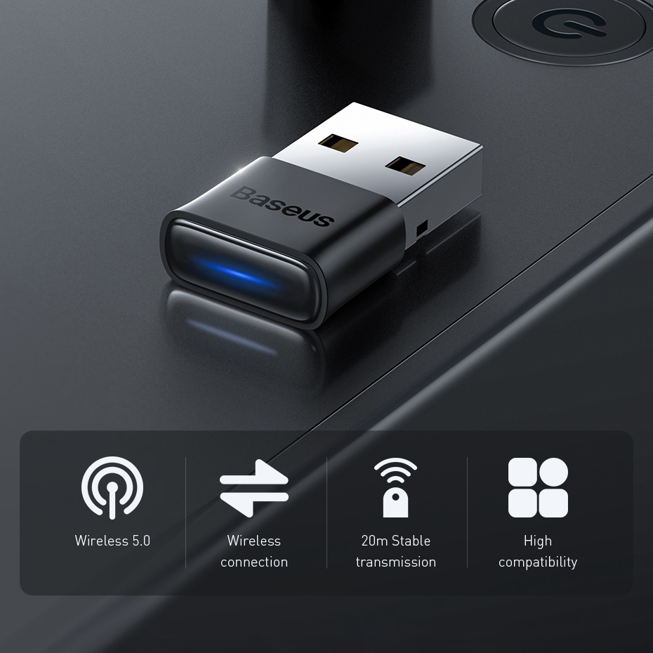 Baseus Ba04 Usb Bluetooth 5.0 Adapter Music Audio Receiver