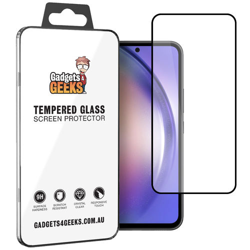 Full Coverage Tempered Glass Screen Protector for Samsung Galaxy A54 5G - Black