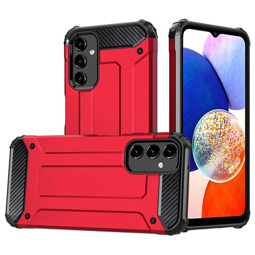 Military Defender Tough Shockproof Case for Samsung Galaxy A14 5G / 4G - Red