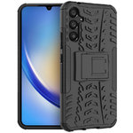 Dual Layer Rugged Tough Case & Stand for Samsung Galaxy A34 5G - Black