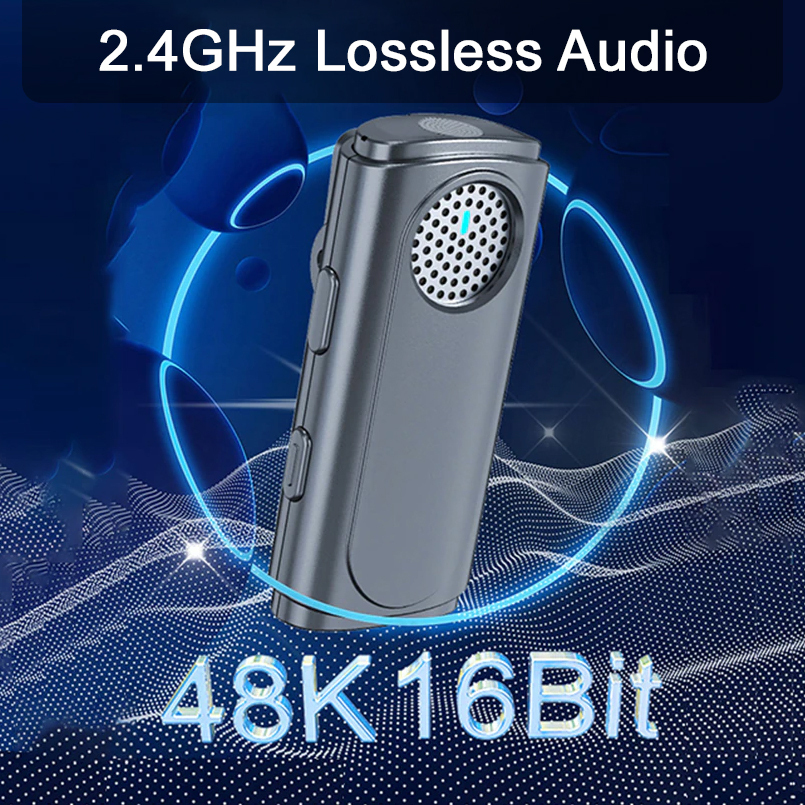 (3-in-1) USB Type-C Lavalier (Lapel) Wireless Microphone Adapter for Phone / Tablet / Laptop