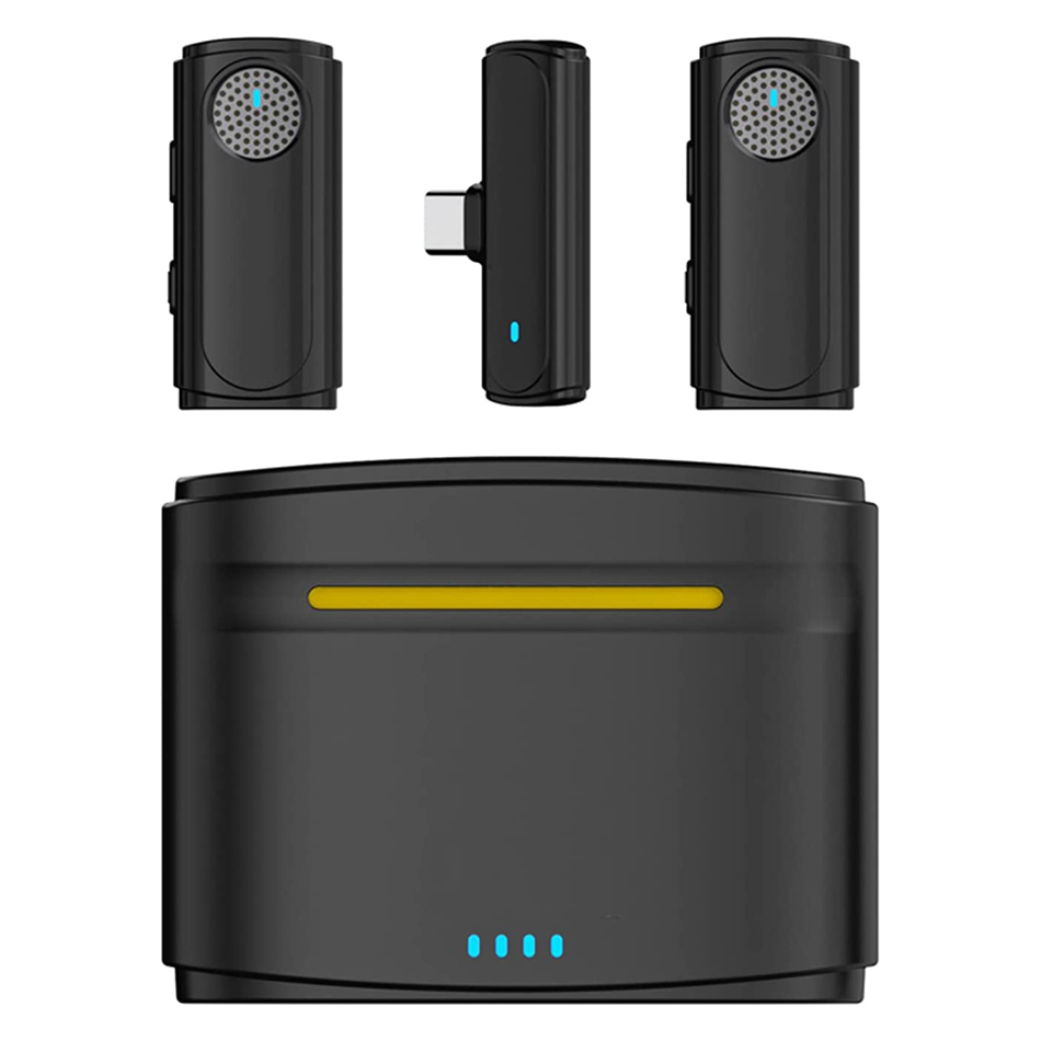 (3-in-1) USB Type-C Lavalier (Lapel) Wireless Microphone Adapter for Phone / Tablet / Laptop