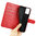 Leather Wallet Case & Card Holder Pouch for Nokia G22 - Red