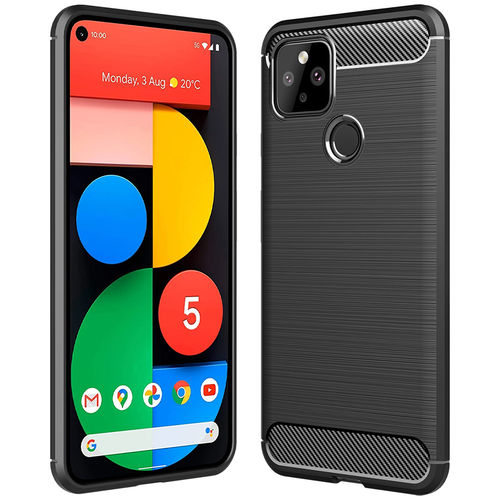 Flexi Slim Carbon Fibre Case for Google Pixel 5 - Brushed Black