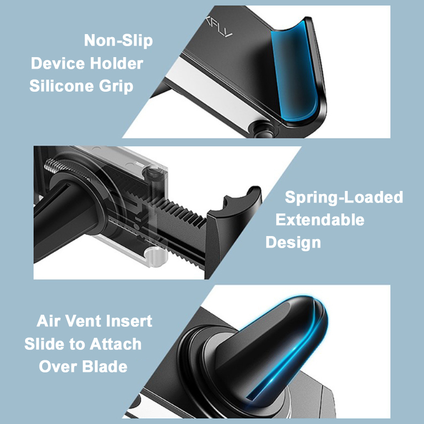 Raxfly (One-Hand) Air Vent / Car Mount Holder for Mobile Phone
