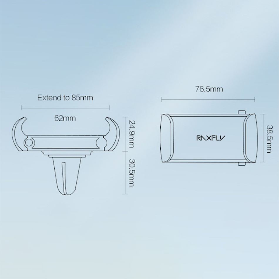 Raxfly (One-Hand) Air Vent / Car Mount Holder for Mobile Phone