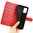 Leather Wallet Case & Card Holder Pouch for Nokia C32 - Red