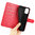 Leather Wallet Case & Card Holder Pouch for Nokia C02 - Red