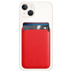 MagSafe Leather Wallet Case (Card Holder Pouch) for Apple iPhone 15 / 14 / 13 / 12 - Red