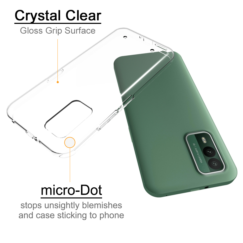 Flexi Slim Gel Case for Nokia XR21 - Clear (Gloss Grip)