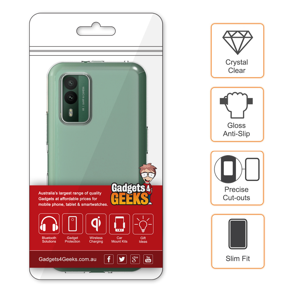 Flexi Slim Gel Case for Nokia XR21 - Clear (Gloss Grip)