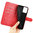 Leather Wallet Case & Card Holder Pouch for Motorola Moto E13 - Red
