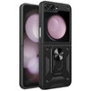 Slim Armour Shockproof Case / Finger Ring Stand for Samsung Galaxy Z Flip5 - Black