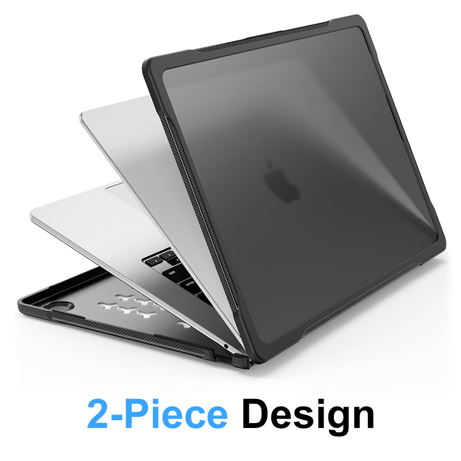 Dual Armour Shockproof Case for Apple MacBook Air (15-inch) 2025 / 2024 / 2023 - Black