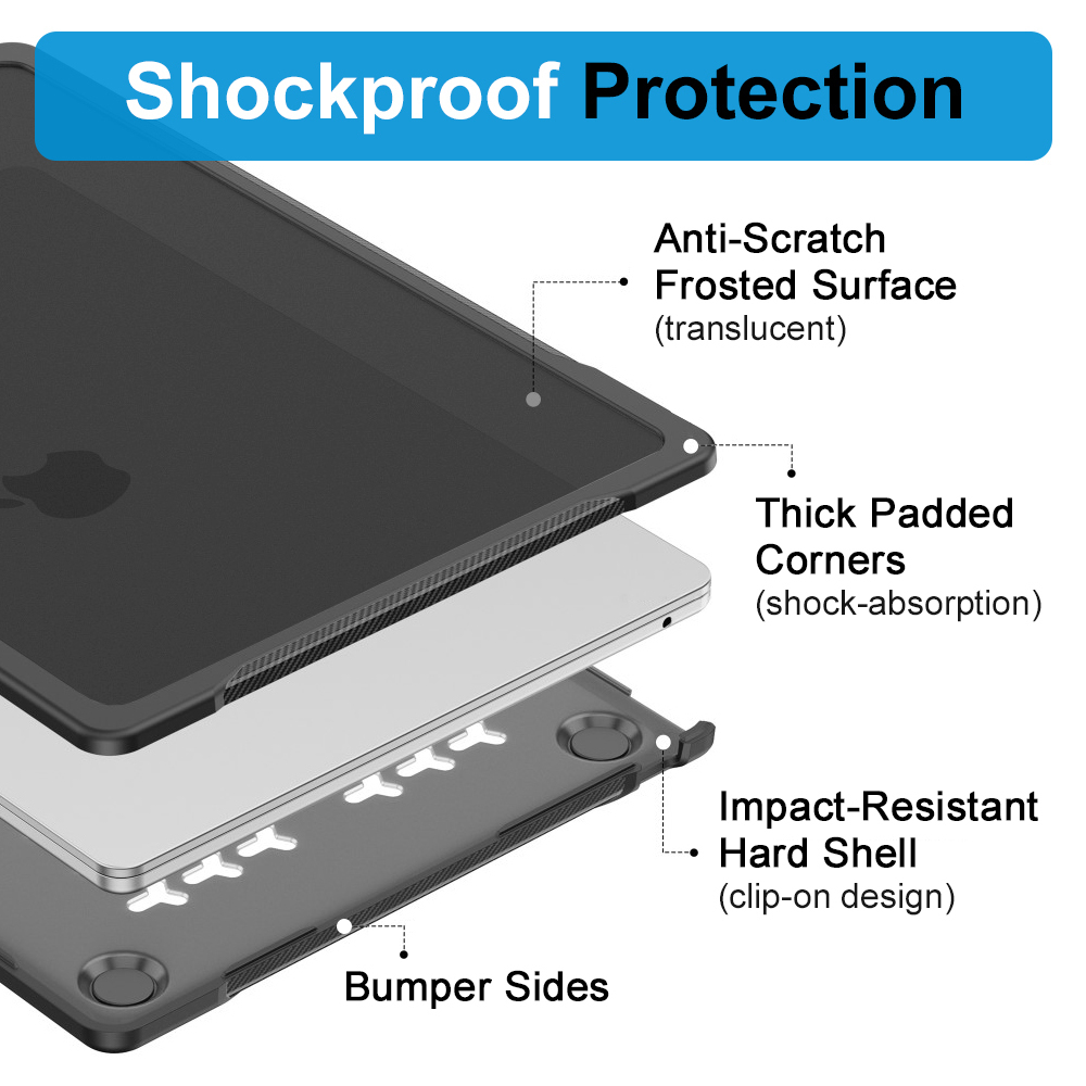 Dual Armour Shockproof Case for Apple MacBook Air (15-inch) 2025 / 2024 / 2023 - Black
