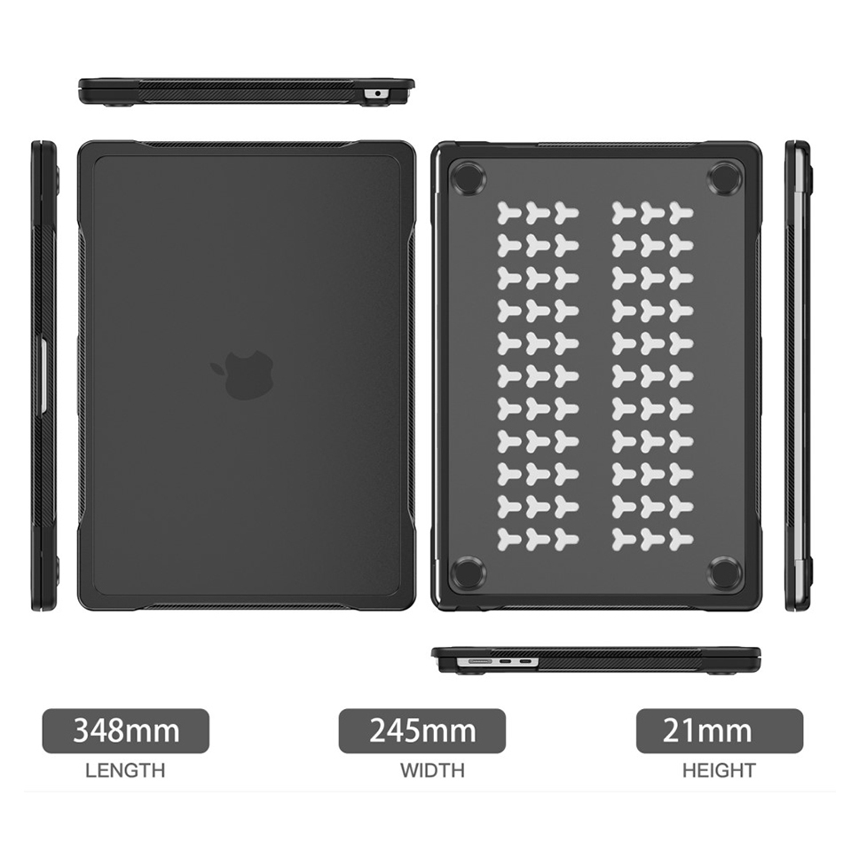 Dual Armour Shockproof Case for Apple MacBook Air (15-inch) 2025 / 2024 / 2023 - Black