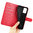 Leather Wallet Case & Card Holder Pouch for Nokia G42 - Red