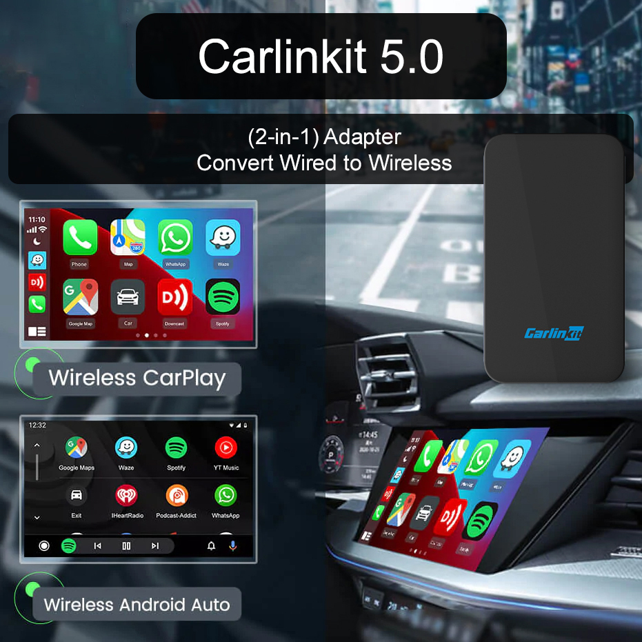 CarlinKit 5.0 (2Air) Wireless Adapter Apple CarPlay Android Auto