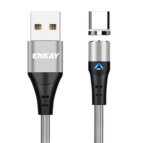 Enkay (5A) USB Type-C Magnetic Data Charging Cable (1m) - Silver