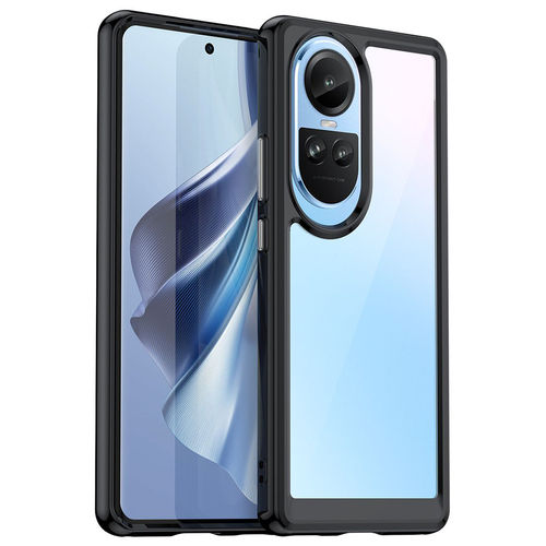 Hybrid Acrylic Tough Shockproof Case for Oppo Reno10 5G - Black (Frame)