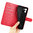 Leather Wallet Case & Card Holder Pouch for Motorola Edge 40 - Red