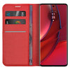 Leather Wallet Case & Card Holder Pouch for Motorola Edge 40 - Red