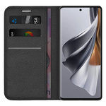 Leather Wallet Case & Card Holder Pouch for Oppo Reno10 5G - Black