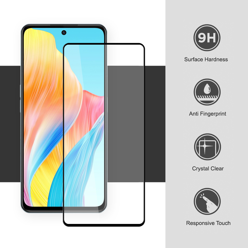Full Coverage Tempered Glass Screen Protector for Oppo A98 5G