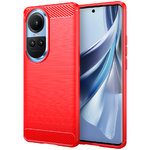 Flexi Slim Carbon Fibre Case for Oppo Reno10 5G - Brushed Red