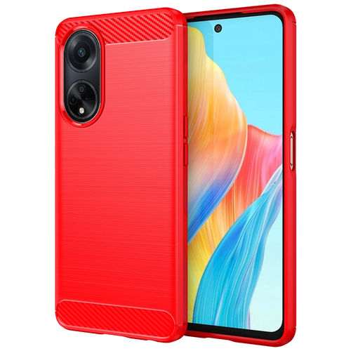 Flexi Slim Carbon Fibre Case for Oppo A98 5G - Brushed Red
