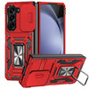 Slim Armour Shockproof Case / Slide Cover / Ring Stand for Samsung Galaxy Z Fold5 - Red