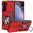 Slim Armour Shockproof Case / Slide Cover / Ring Stand for Samsung Galaxy Z Fold5 - Red