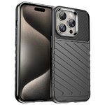 Flexi Thunder Tough Shockproof Case for Apple iPhone 15 Pro Max - Black (Texture)