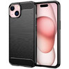 Flexi Slim Carbon Fibre Case for Apple iPhone 15 - Brushed Black