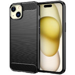 Flexi Slim Carbon Fibre Case for Apple iPhone 15 Plus - Brushed Black