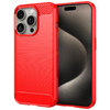 Flexi Slim Carbon Fibre Case for Apple iPhone 15 Pro Max - Brushed Red