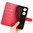 Leather Wallet Case & Card Holder Pouch for Oppo A78 4G - Red