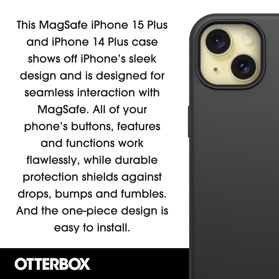 OtterBox Symmetry MagSafe Case for Apple iPhone 15 Plus / 14 Plus - Black