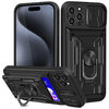 Heavy Duty Slide Case / Card Slot Holder / Camera Cover for Apple iPhone 15 Pro